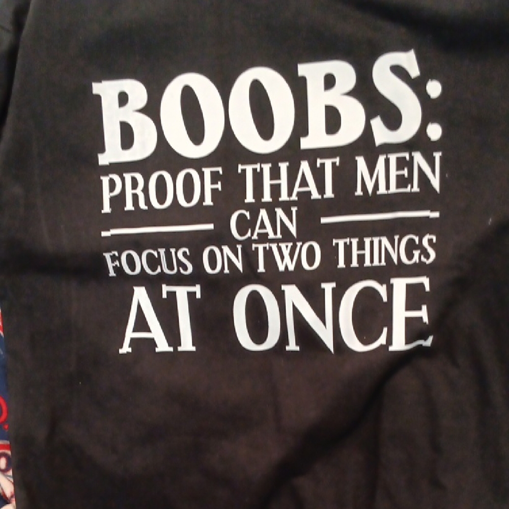 Graphic Tee with Bold White Text - Black